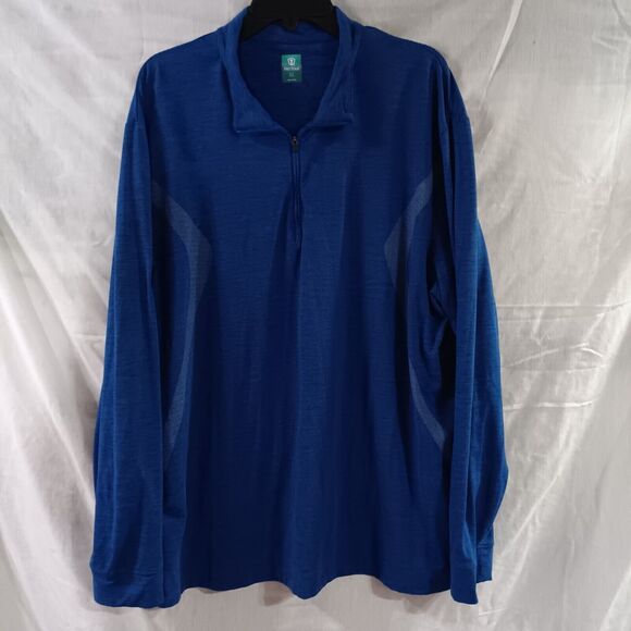 Pro Tour 1/4 Zip Performance Henley Golf Shirt Blue Long Sleeve Size XL - Picture 2 of 5